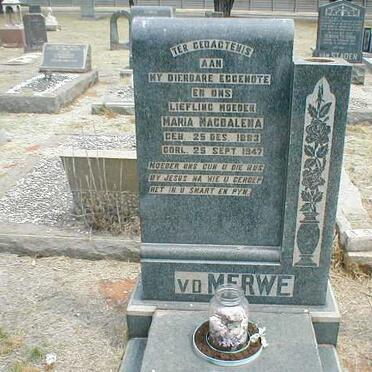 MERWE Maria Magdalena, v.d. 1883-1947