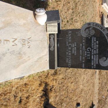 MERWE Gert, van de 1927-1982 &amp; Anne CRAWFORD 1929-1990