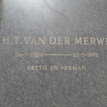 MERWE H.T., van der 1906-1976 &amp; H.J. 1923-1996