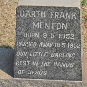 MENTON Garth Frank 1952-1952