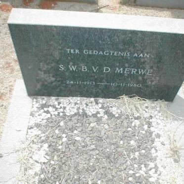 MERWE S.W.B., van der  1913-1980