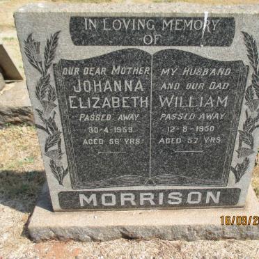 MORRISON William -1950 &amp; Johanna Elizabeth -1959