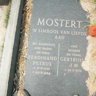 MOSTERT Ferdinand Petrus 1923-1984 &amp; Gertruida J.M. 1924-
