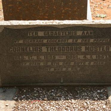 MOSTERT Cornelius Theodorus 1885-1957