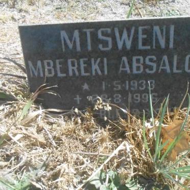 MTSWENI Mbereki Absalom 1933-1996