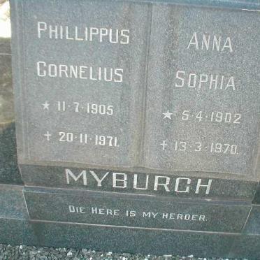 MYBURGH Phillippus Cornelius 1905-1971 &amp; Anna Sophia 1902-1970