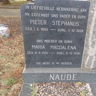 NAUDE Pieter Stephanus 1895-1968 &amp; Maria Magdalena 1901-1990
