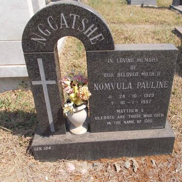 NGCATSHE Nomvula Pauline 1929-1997