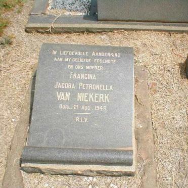 NIEKERK Francina Jacoba Petronella, van   - 1946