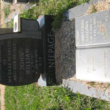 NIEPAGE John William 1902-1976 &amp; Christinia Virginia 1918-1995
