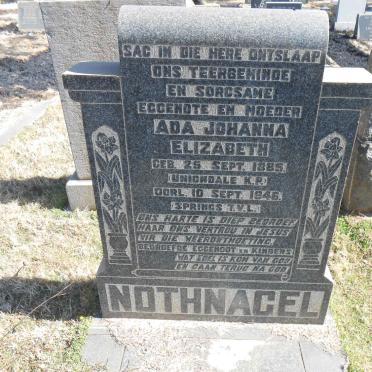 NOTHNAGEL Ada Johanna Elizabeth 1885-1946