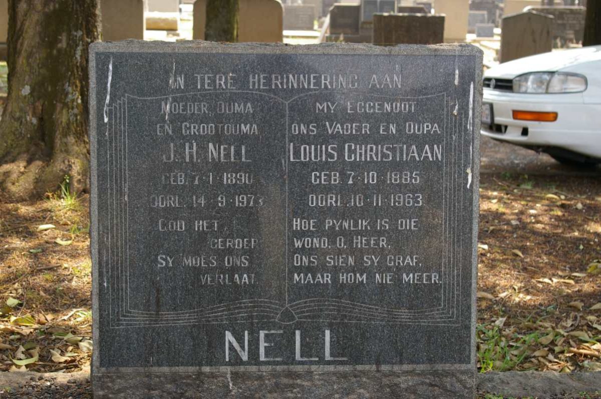 NELL Louis Christiaan 1885-1963 &amp; J.H. 1890-1973