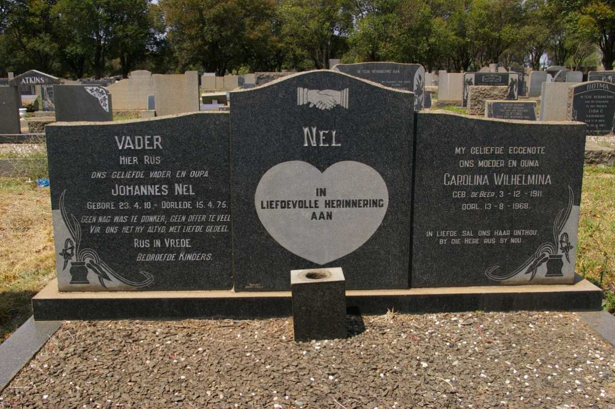 NEL Johannes 1910-1975 &amp; Carolina Wilhelmina DE BEER 1911-1968