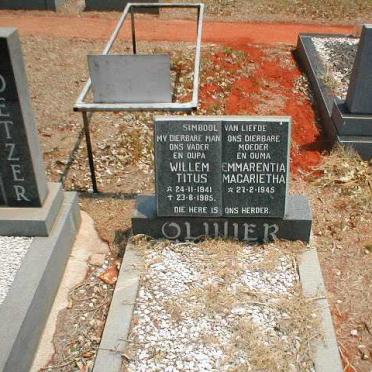 OLIVIER Willem Titus 1941-1985 &amp; Emmarentia Magarietha 1945-