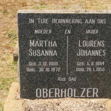 OBERHOLZER Lourens Johannes 1884-1950 &amp; Martha Susanna 1900-1972