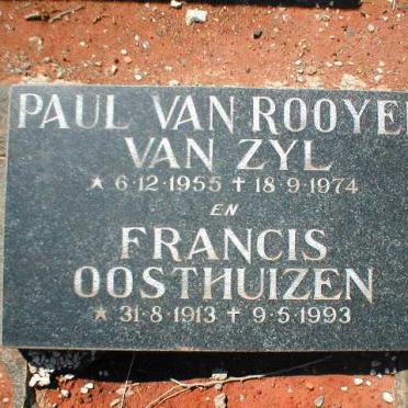 OOSTHUIZEN Francis 1913-1993 :: VAN ZYL Paul van Rooyen 1955-1974