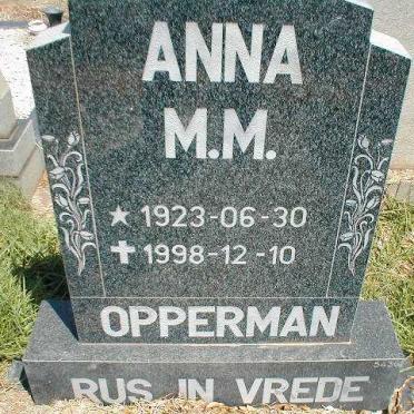 OPPERMAN Anna M.M. 1923-1998