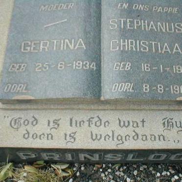 PRINSLOO Stephanus Christiaan 1917-1964 &amp; Gertina 1934-