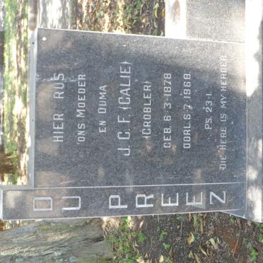 PREEZ J.C.F., du nee GROBLER 1878-1968