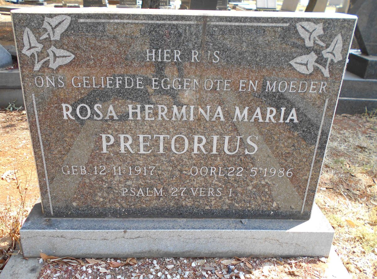 PRETORIUS Rosa Hermina Maria 1917-1986