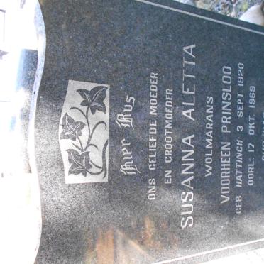 PRINSLOO Jasper Johannes 1915-1956 &amp; Susanna Aletta WOLMARANS nee HATTINGH 1920-1969