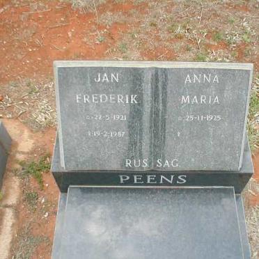 PEENS Jan Frederik 1921-1987 &amp; Anna Maria 1925-