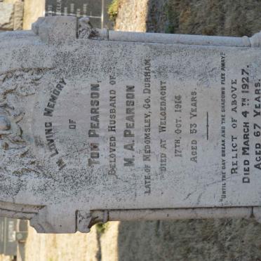 PEARSON Tom -1914 &amp; M.A. -1927