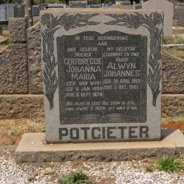 POTGIETER Alwyn Johannes 1893-1961 &amp; Gertbreggie Johanna Maria VAN WYK 1898-1979
