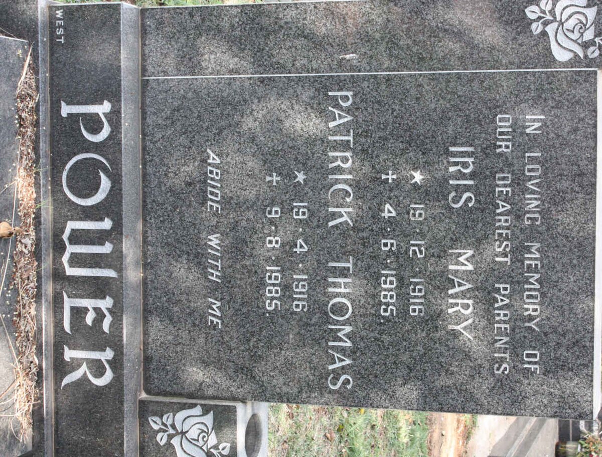 POWER Patrick Thomas 1916-1985 &amp; Iris Mary 1916-1985