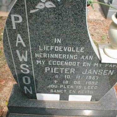 PAWSON Pieter Jansen 1957-1992