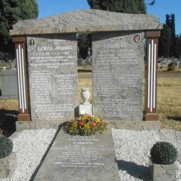 PARKIN Garnett 1938-1986 &amp; Lewisa Johanna 1940-1996