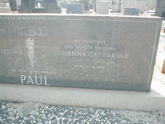 PAUL Johanna Catharina 1913-1972