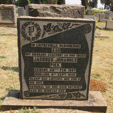 PIEK Jacobus Johannes 1887-1939