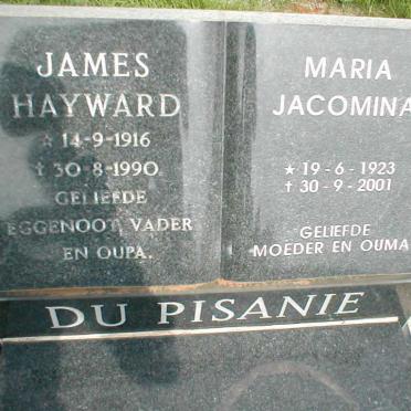PISANIE James Hayward, du 1916-1990 &amp; Maria Jacomina 1923-2001