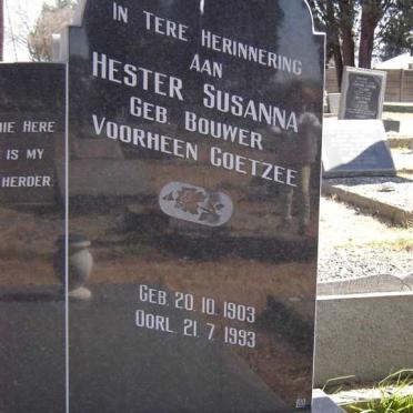 PLESSIS Hester Susanna, du voorheen COETZEE nee BOUWER 1903-1993
