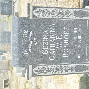 PLESSIS Gezina Catharina W.F., du nee BOSHOFF 1916-1993