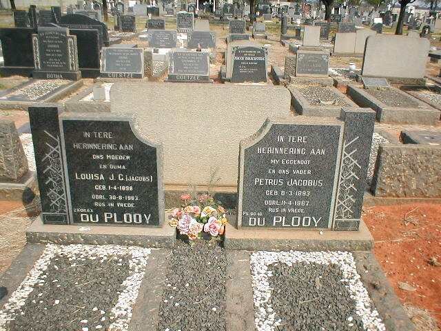 PLOOY Petrus Jacobus, du 1893-1967 &amp; Louisa J.C. JACOBS 1898-1983