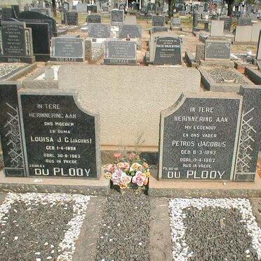 PLOOY Petrus Jacobus, du 1893-1967 &amp; Louisa J.C. JACOBS 1898-1983