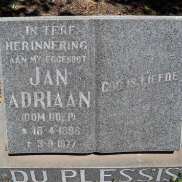 PLESSIS Jan Adriaan, du 1896-1977