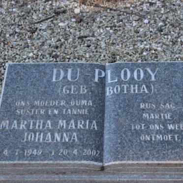PLOOY Martha Maria Johanna, du nee BOTHA 1949-2002