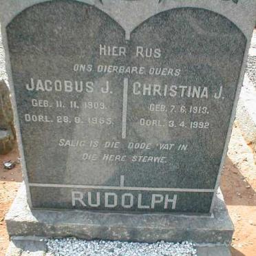 RUDOLPH Jacobus J. 1909-1955 &amp; Christina J. 1913-1992
