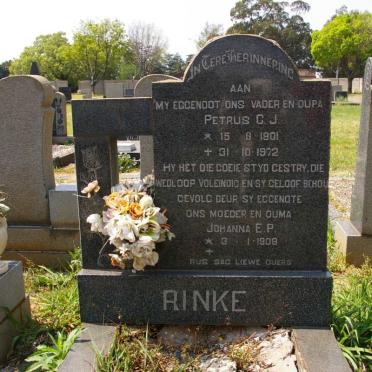 RINKE Petrus C.J. 1901-1972 &amp; Johanna E.P. 1908-