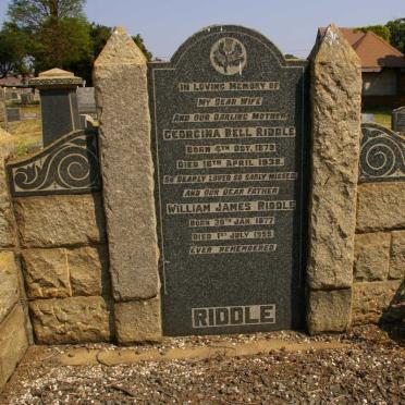 RIDDLE William James 1877-1959 &amp; Georgina Bell 1879-1938