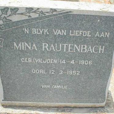 RAUTENBACH Mina nee VILJOEN 1906-1952