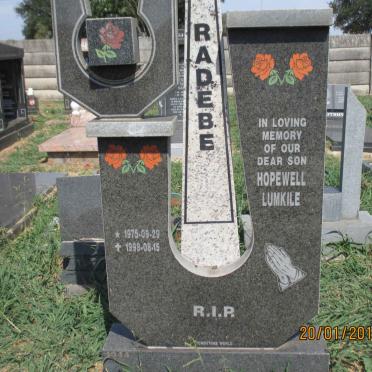 RADEBE Hopewell Lumkile 1975-1998