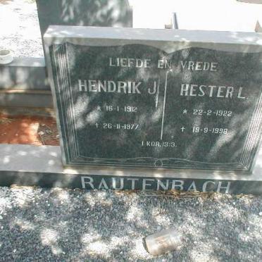 RAUTENBACH Hendrik J. 1912-1977 &amp; Hester L. 1922-1998