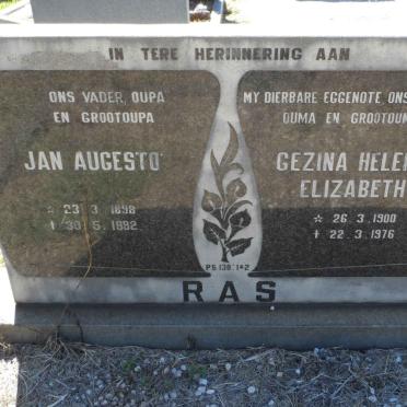 RAS Jan Augesto 1898-1982 &amp; Gezina Helena Elizabeth 1900-1976