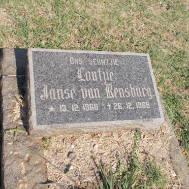 RENSBURG Loutjie, Janse van 1968-1968