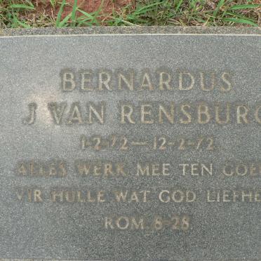 RENSBURG Bernardus, J. van 1972-1972