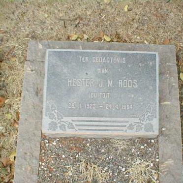 ROOS Hester J.M. nee DU TOIT 1923-1964